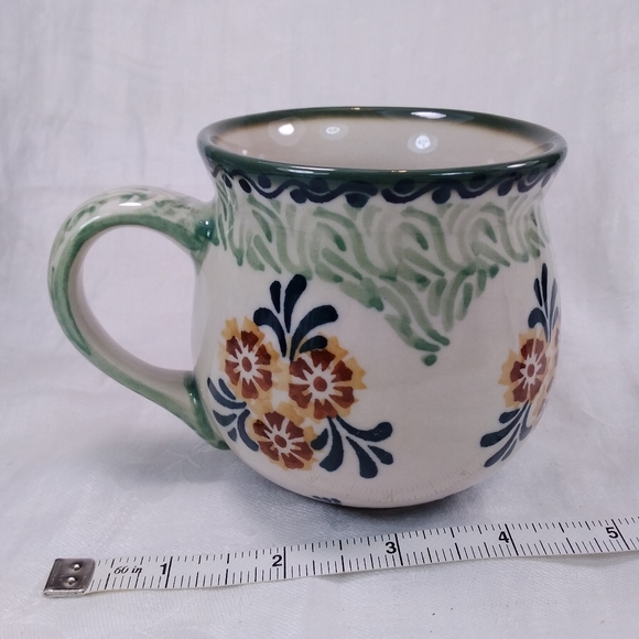 Boleslawiec Pottery MUG Hand Made Poland Floral - Picture 3 of 10